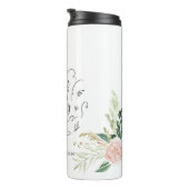 Blush roze floral Bedankt voor je leraar cadeau Thermosbeker (Geroteerd rechts)