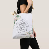 Blush roze floral Bedankt voor je leraar cadeau Tote Bag (Dichtbij)