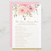 Blush roze Floral die mama het beste schoenenspel  (Voorkant / Achterkant)