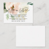 Blush roze Floral een opmerking over Gifts Wishing Informatiekaartje (Voorkant / Achterkant)