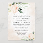 Blush Roze Floral Elegant Garden Rehearsal Dinner Kaart<br><div class="desc">Het ontwerp is voorzien van een airy waterverf splash background in een wazige roze of lichte perachy roze kleur met moderne zwarte typografie. Het ontwerp is ook voorzien van elegante groene energie met waterverf pinda's en bloem-elementen in de vorm van champagne, goud, ivoor, wazige roze of lichte perziken. Dit ontwerp...</div>