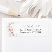Blush Roze Floral & Eucalyptus Return Address 2 Etiket (Insitu)