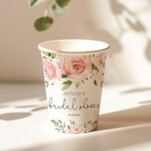 Blush roze floral eucalyptus vrijgezellenfeest papieren bekers