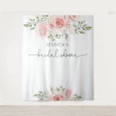 Blush roze floral eucalyptus vrijgezellenfeest wandkleed (Voorkant)