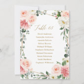 Blush roze Floral Gold geometric Seating Chart Inv Kaart (Achterkant)