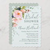 Blush roze Floral & Light Blue Vrijgezellenfeest Kaart (Voorkant / Achterkant)