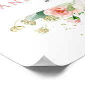 Blush roze Floral Moderne botanische bruiloft Welk Poster (Hoek)