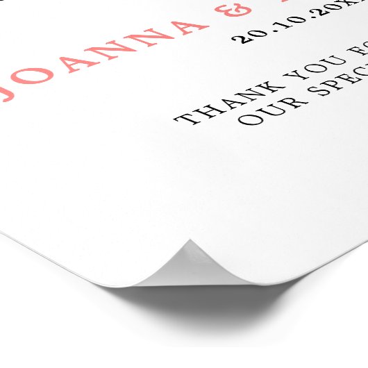 Blush roze Floral Moderne botanische bruiloft Welk Poster (Hoek)