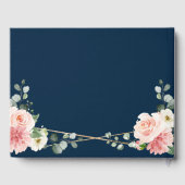 Blush roze Floral Navy Geometric Botanical Weddens Gastenboek (Achterkant)