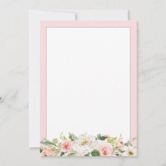 Blush roze Floral Quinceanera Celebration Kaart (Achterkant)