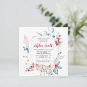 Blush Roze Floral Red Heart Vrijgezellenfeest Kaart (Staand voorkant)