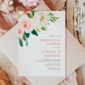 Blush Roze Floral Rehearsal Diner Uitnodiging