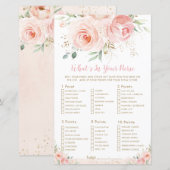 Blush roze Floral Shower Wat zit er in je paarse g (Voorkant / Achterkant)