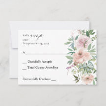 Blush Roze Floral & Succulent no Meal RSVP