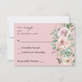Blush Roze Floral & Succulent no Meal RSVP Roze
