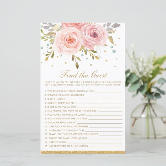 Blush roze Floral vind het gamen van het gastBaby  (Staand voorkant)