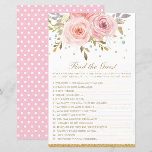 Blush roze Floral vind het gamen van het gastBaby  (Voorkant / Achterkant)