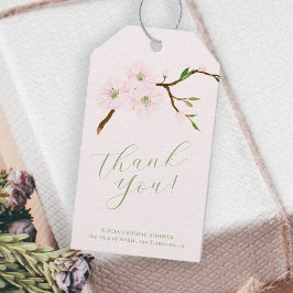 Blush roze floral vrijgezellenfeest dank u gunst cadeaulabel