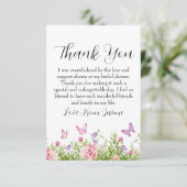 Blush roze floral vrijgezellenfeest Dank u kaarten (Staand voorkant)