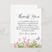 Blush roze floral vrijgezellenfeest Dank u kaarten (Voorkant / Achterkant)