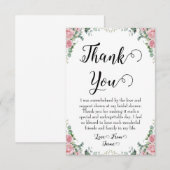 Blush roze floral vrijgezellenfeest Dank u kaarten (Voorkant / Achterkant)