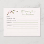 Blush roze floral vrijgezellenfeest recept informatiekaartje (Voorkant)