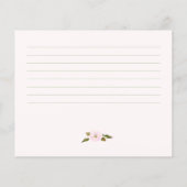 Blush roze floral vrijgezellenfeest receptkaart (Achterkant)
