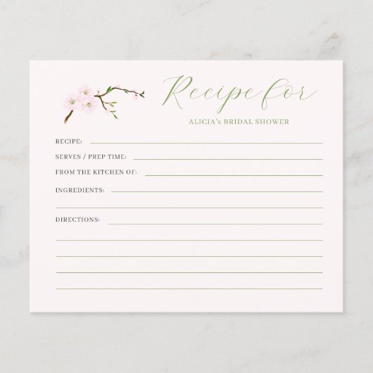 Blush roze floral vrijgezellenfeest receptkaart (Voorkant)