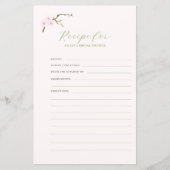 Blush roze floral vrijgezellenfeest receptkaart (Voorkant)