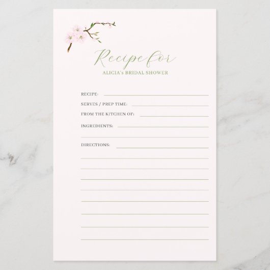 Blush roze floral vrijgezellenfeest receptkaart (Voorkant)