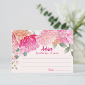 Blush roze Floral Vrijgezellenfeest Spelletjes Informatiekaartje (Staand voorkant)