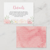 Blush roze floral waterverf | Wishing Well kaart (Voorkant / Achterkant)