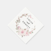 Blush Roze Floral Wreath Servet