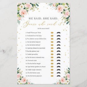 Blush roze floral zei dat ze een bruidsspel zei