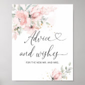 Blush roze florale adviezen en wensen voor Passen  Poster (Voorkant)