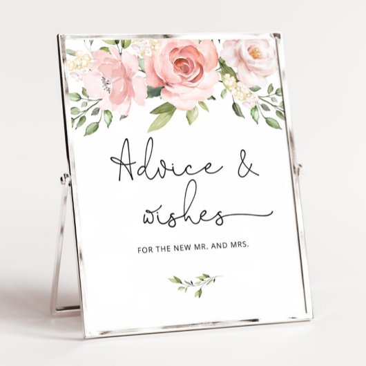 Blush roze florale adviezen en wensen voor Passen  Poster