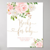 Blush roze florale bladfolie Boeken voor baby Poster (Voorkant)