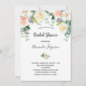 Blush roze florale eacalyptus green vrijgezellenfe kaart (Voorkant)