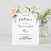 Blush roze florale eacalyptus green vrijgezellenfe kaart (Staand voorkant)
