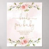 Blush roze florale folie Boeken voor baby Poster (Voorkant)
