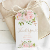 Blush roze florale goud bedankt cadeaulabel