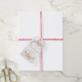 Blush roze florale goud bedankt cadeaulabel (Met Touw)