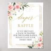 Blush roze florale goud geometrische Diaper Raffle Poster (Voorkant)