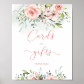 Blush roze florale kaarten en geschenken poster (Voorkant)