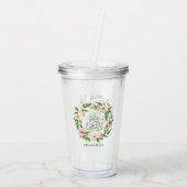 Blush roze florale kreet bedankt leraar cadeau acryl drinkbeker (Achterkant)