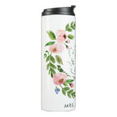 Blush roze florale kreet bedankt leraar cadeau thermosbeker (Gedraaid links)