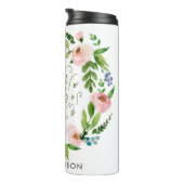 Blush roze florale kreet bedankt leraar cadeau thermosbeker (Geroteerd rechts)