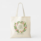 Blush roze florale kreet bedankt leraar cadeau tote bag (Achterkant)