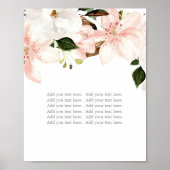 Blush roze florale lileuzen lippenvlies blanco tek poster (Voorkant)