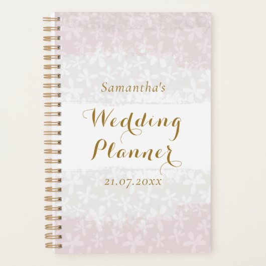 Blush roze florale moderne goudplanner planner (Voorkant)